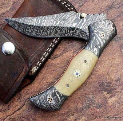 Damascus Folding Knife